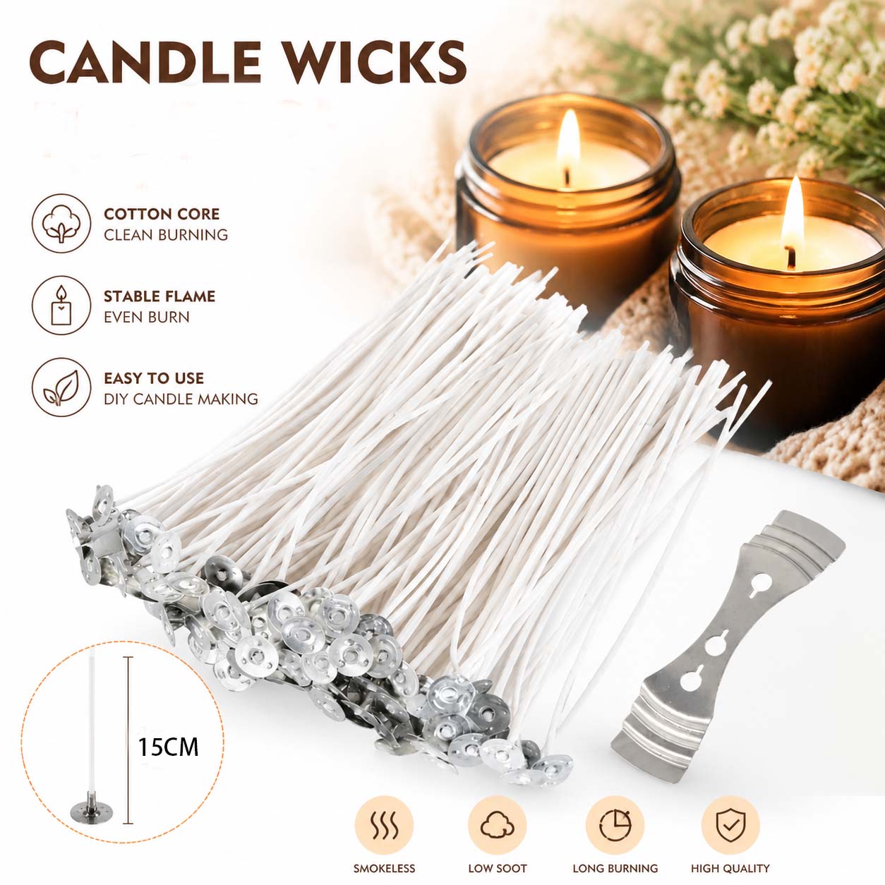 Soy Wax Flake - Dumansız Mum Fitil, Pamuk Çekirdekli Fitil,