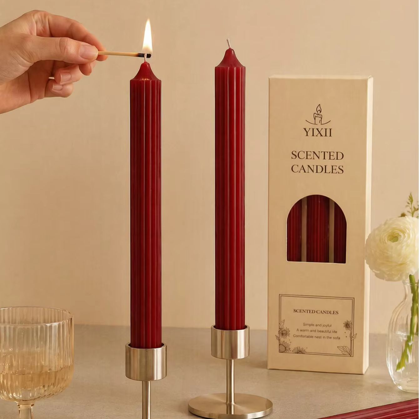 4 adet 25cm Şarap Kırmızısı Ar - Home Fragrance No 4 incelemesi ve fiyatı
